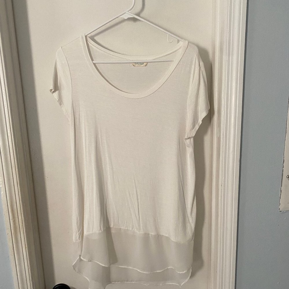 Off-white tshirt with sheer bottom